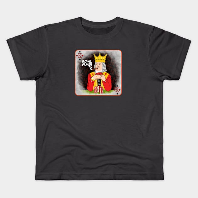 ROYAL FLUSH Kids T-Shirt by DRAWGENIUS